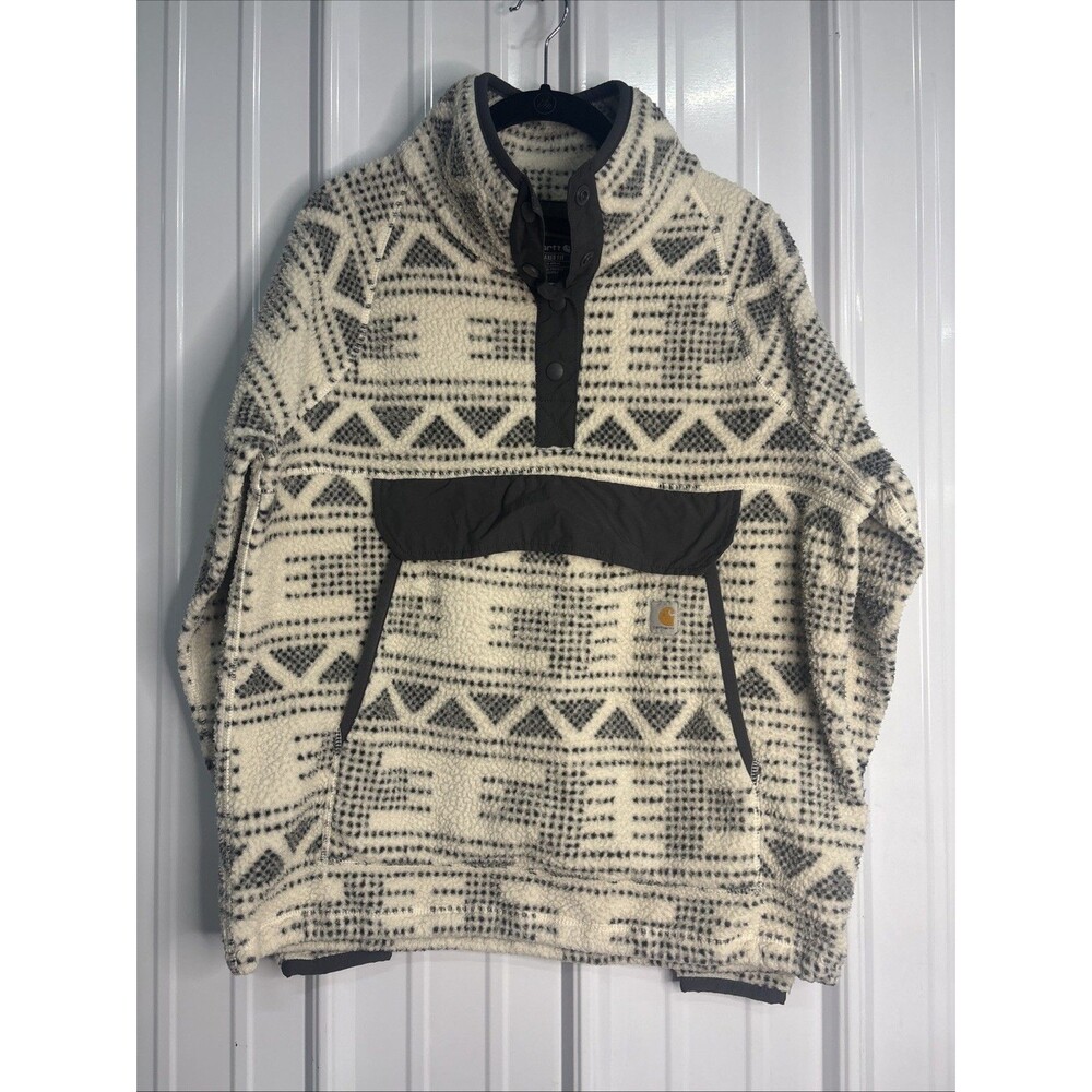 Carhartt Sherpa Fleece Aztec Print Pullover Womens Large